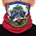 Haiti Flag Haitian Neck Designer Gaiter — Red & Blue Midweight Face Covering by GT Artland
