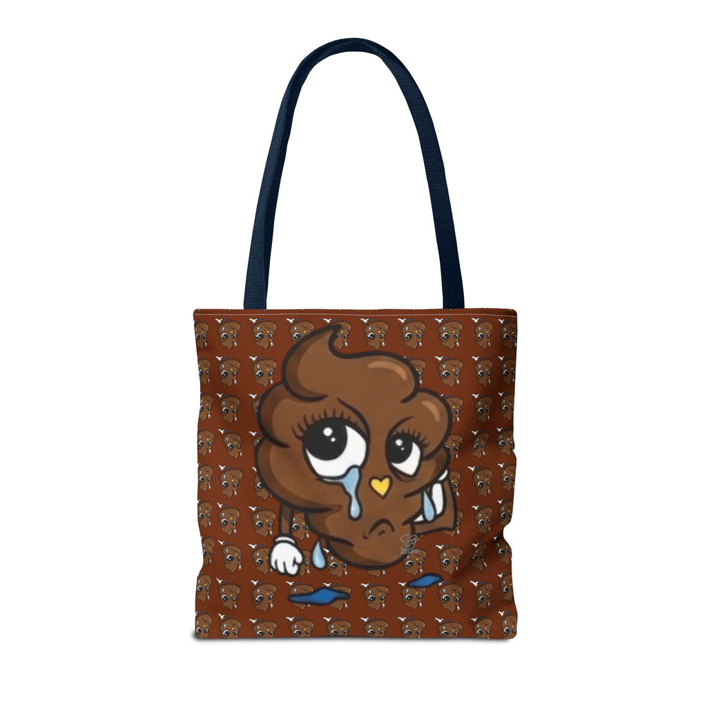 Glizzee Cute Poop Character Tote Bag | All Over Print Cartoon Pattern by GT Artland