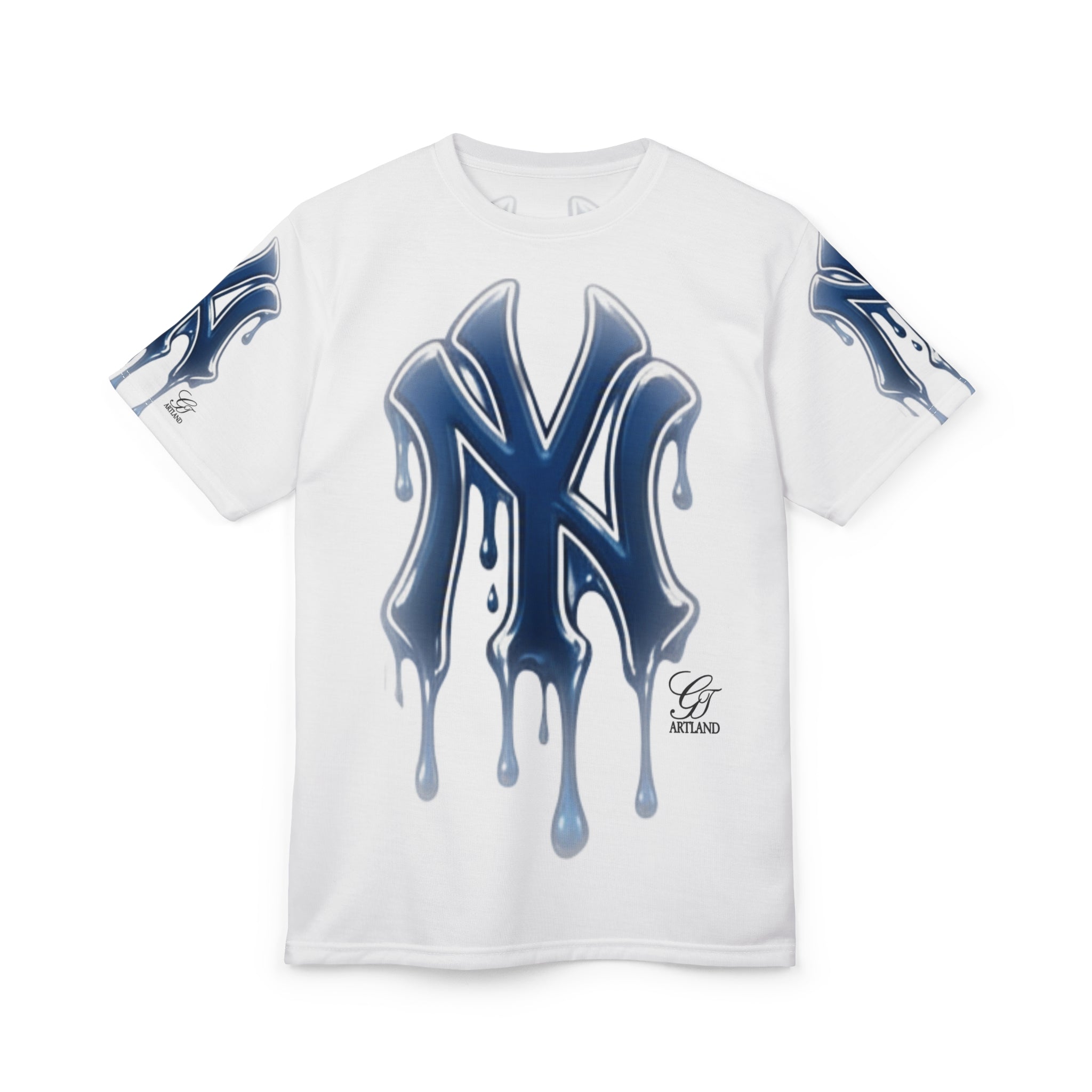 Yank Fan Gear Dripping NYC Logo T-Shirt | All-Over Print Tee by GT Artland