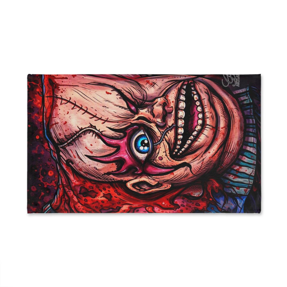 Playtimes Over Horror Scary Doll Designer  Hand Towel by GT Artland
