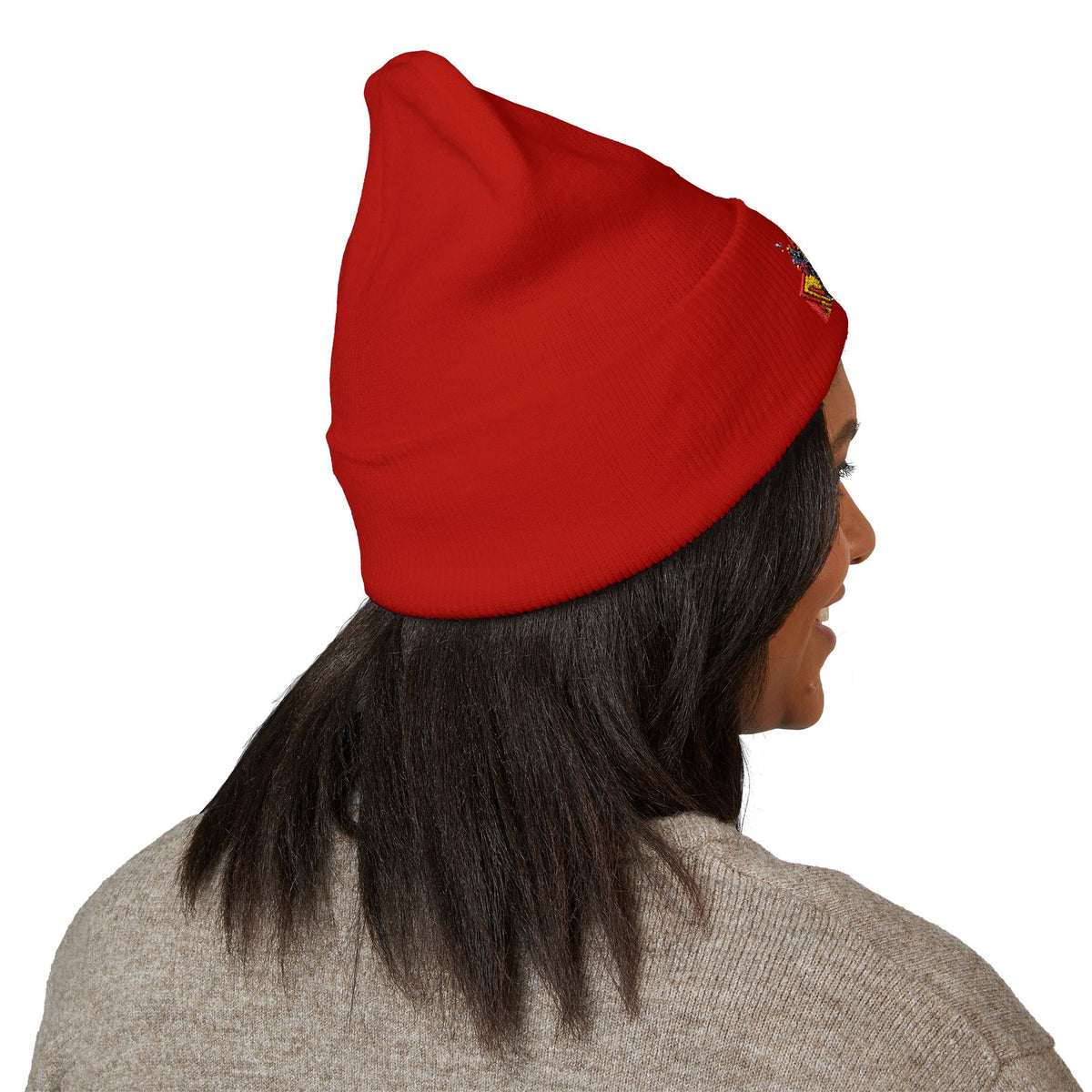 Retro Comic Duck Embroidered Cuffed Beanie