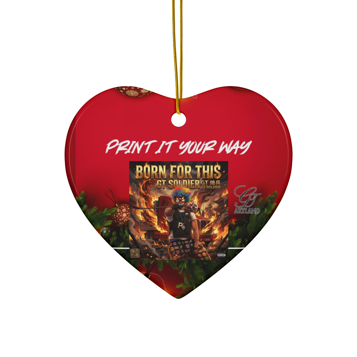 Ceramic Ornament - "Print It Your Way" Custom Round Holiday Keepsake by GT Artland