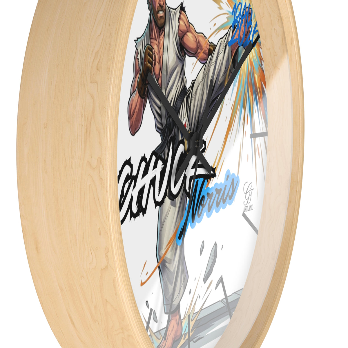 Chuck Norris Kicks, Courage and Karate Wall Clock by GT Artland