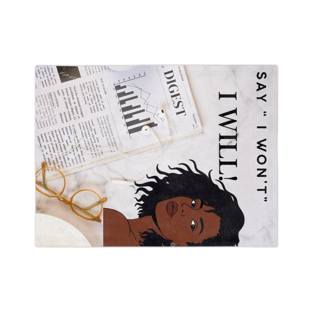 I Will! Motivational Velveteen Microfiber Blanket - Throw