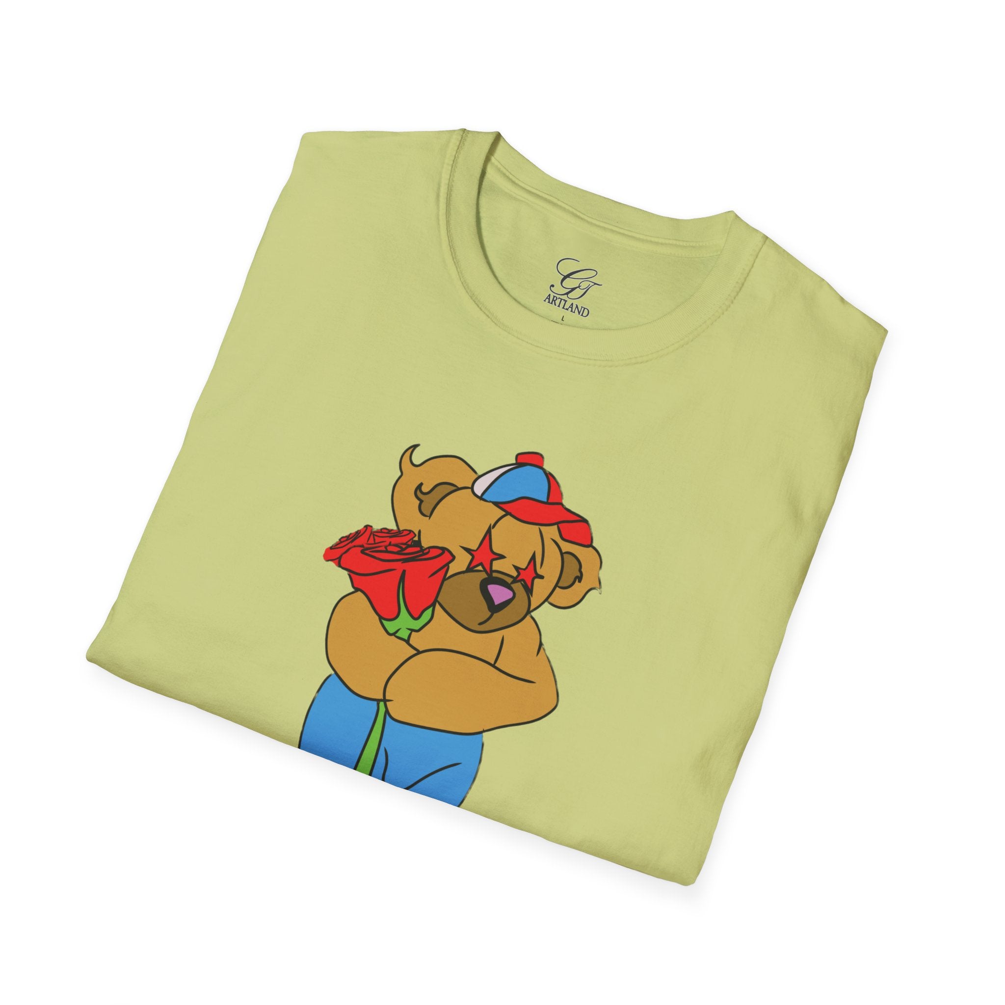 Cartoon Bear with Swag Graphic T-Shirt - Tee