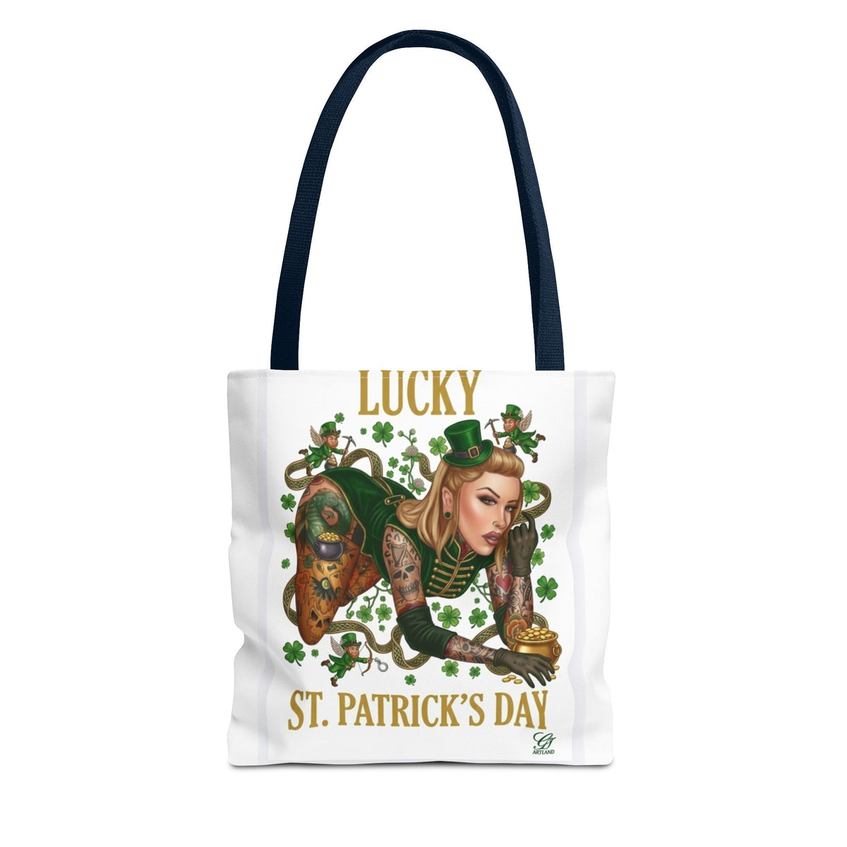 "Lucky" St Patrick's Day Tattoo Hot Sexy Vixen Designer Tote Bag by GT Artland