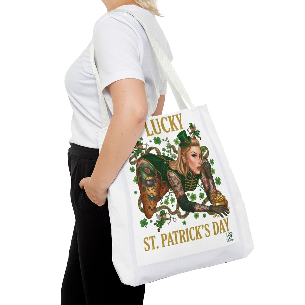 "Lucky" St Patrick's Day Tattoo Hot Sexy Vixen Designer Tote Bag by GT Artland