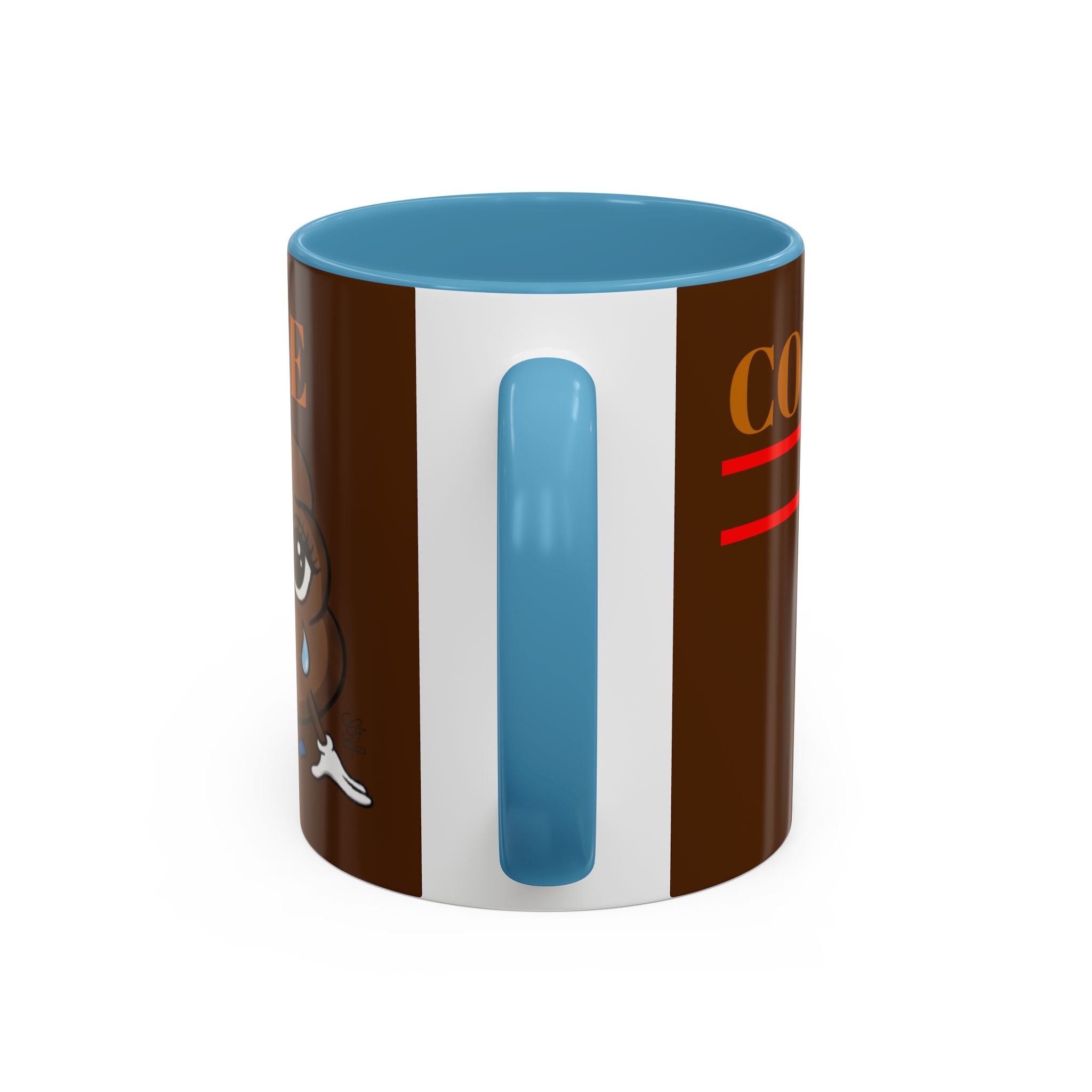 Coffee Mug — Cute Crying Poop Character "Coffee = Pooo" Accent Ceramic Mug by GT Artland
