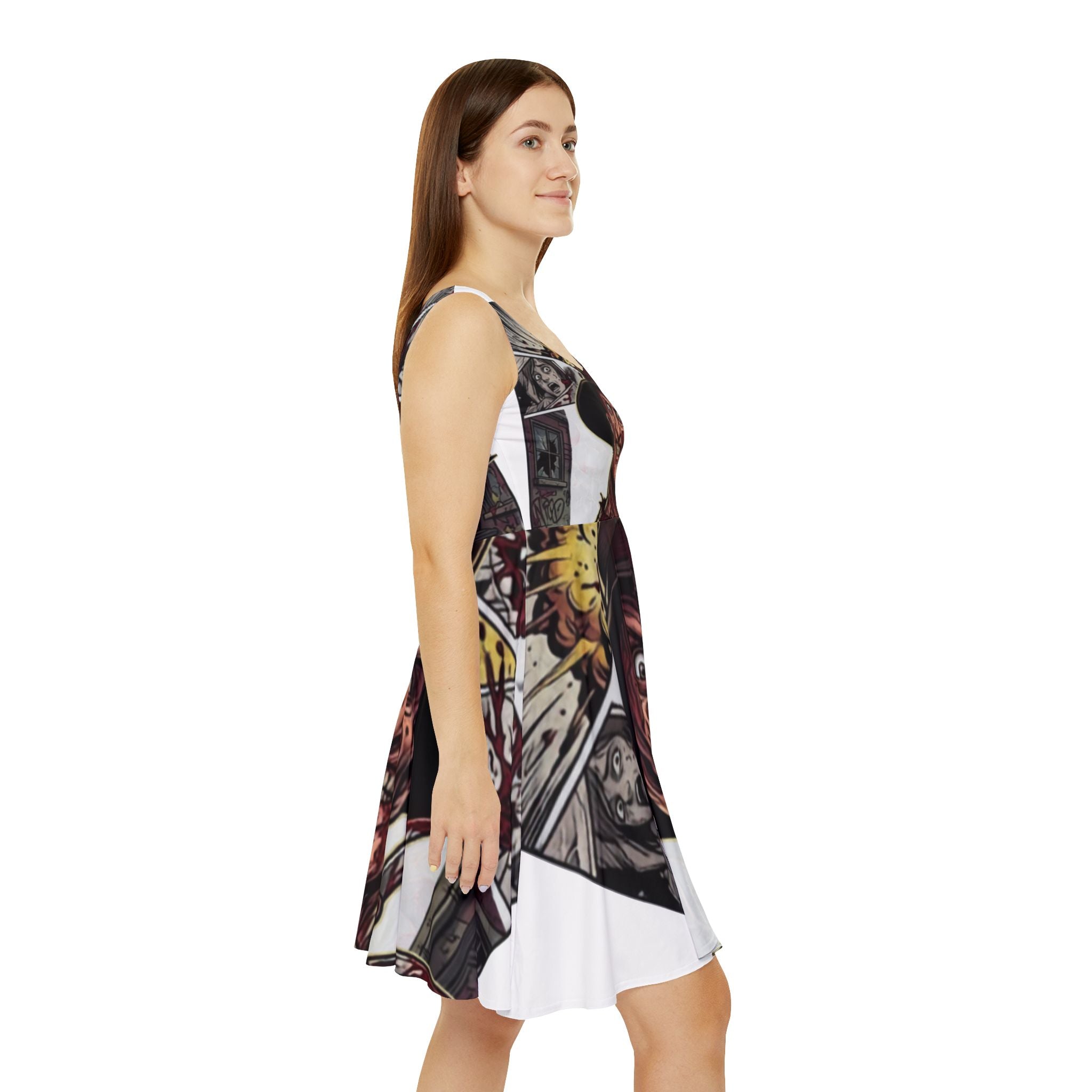 Elm Street Gangsta Horror Halloween Dark Horror Skater Dress by GT Artland