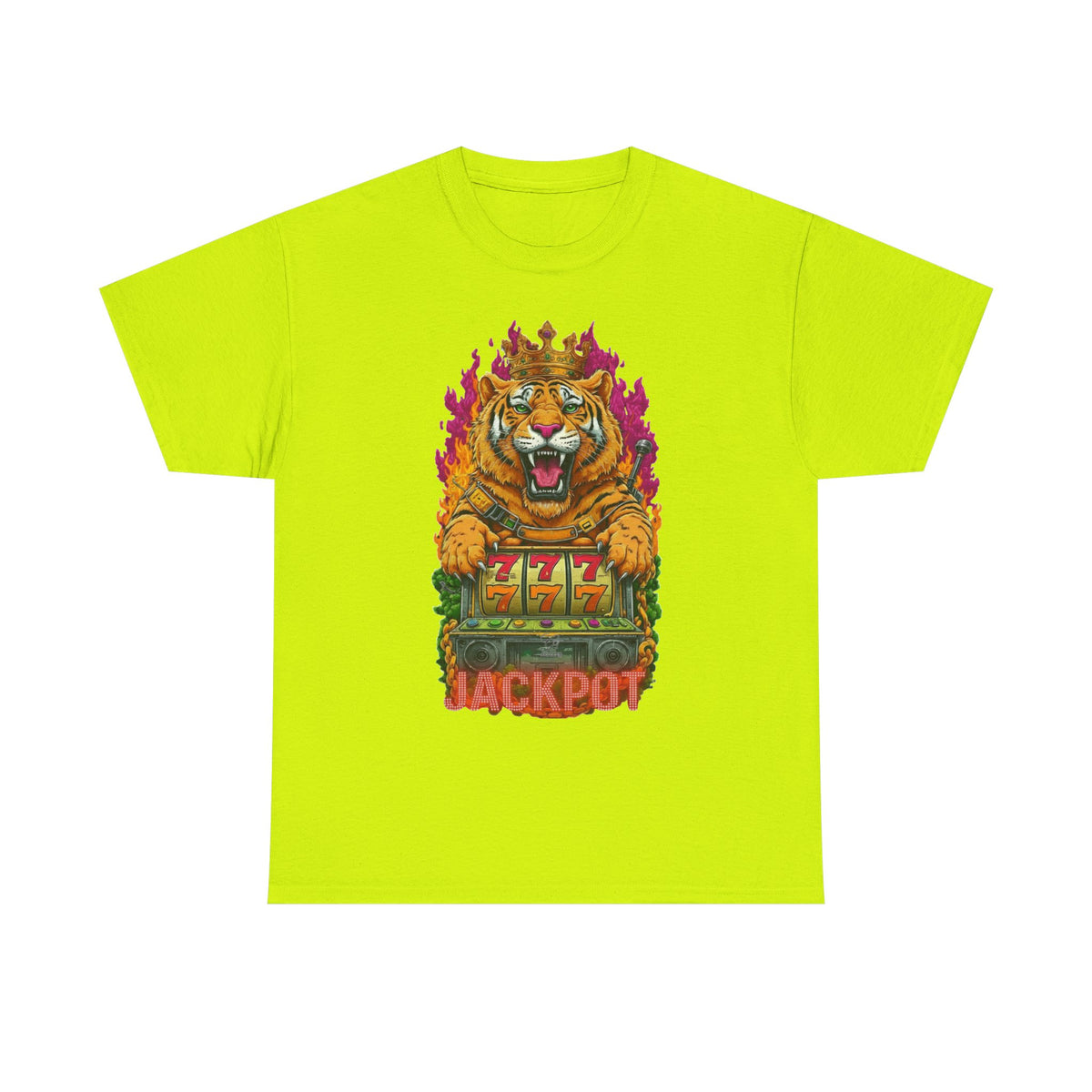 Roaring Tiger Jackpot T-Shirt | Slot Machine 777 Casino Graphic by GT Artland