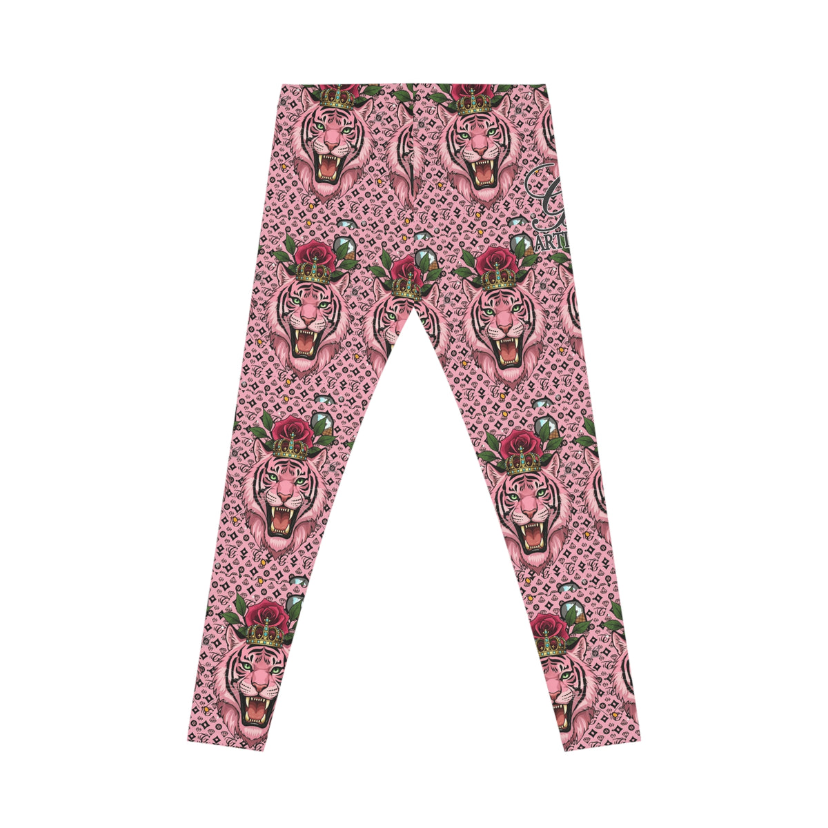 Pink Tiger Queen Rose Pattern Women's Leggings