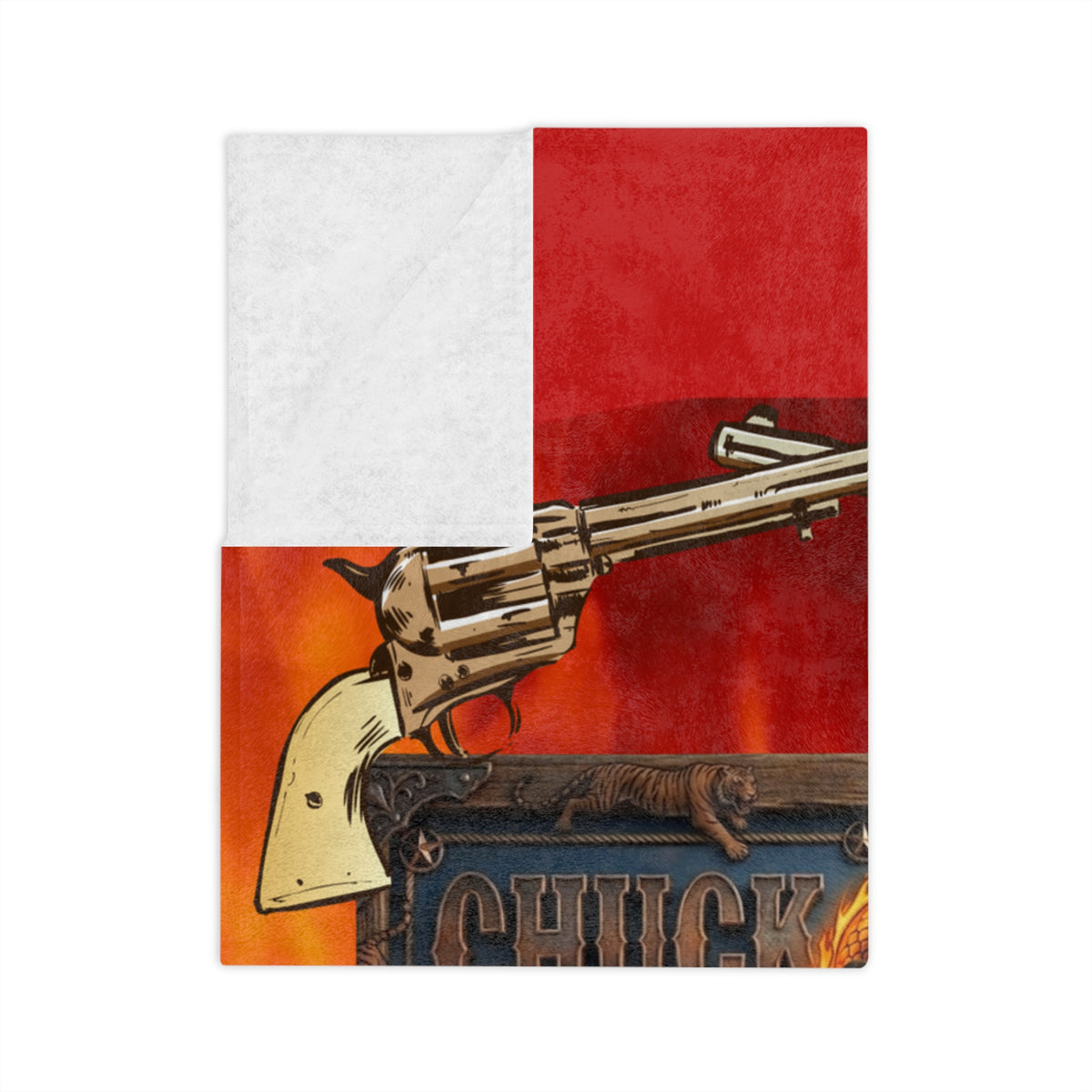 Chuck Norris Western  Velveteen Blanket With Ammunition