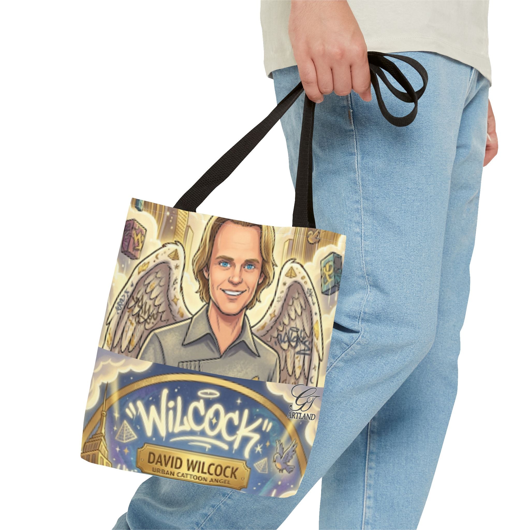 Wilcock Angel Wings Portrait Tote Bag – Illustrated Memorial/Tribute Carryall by GT Artland