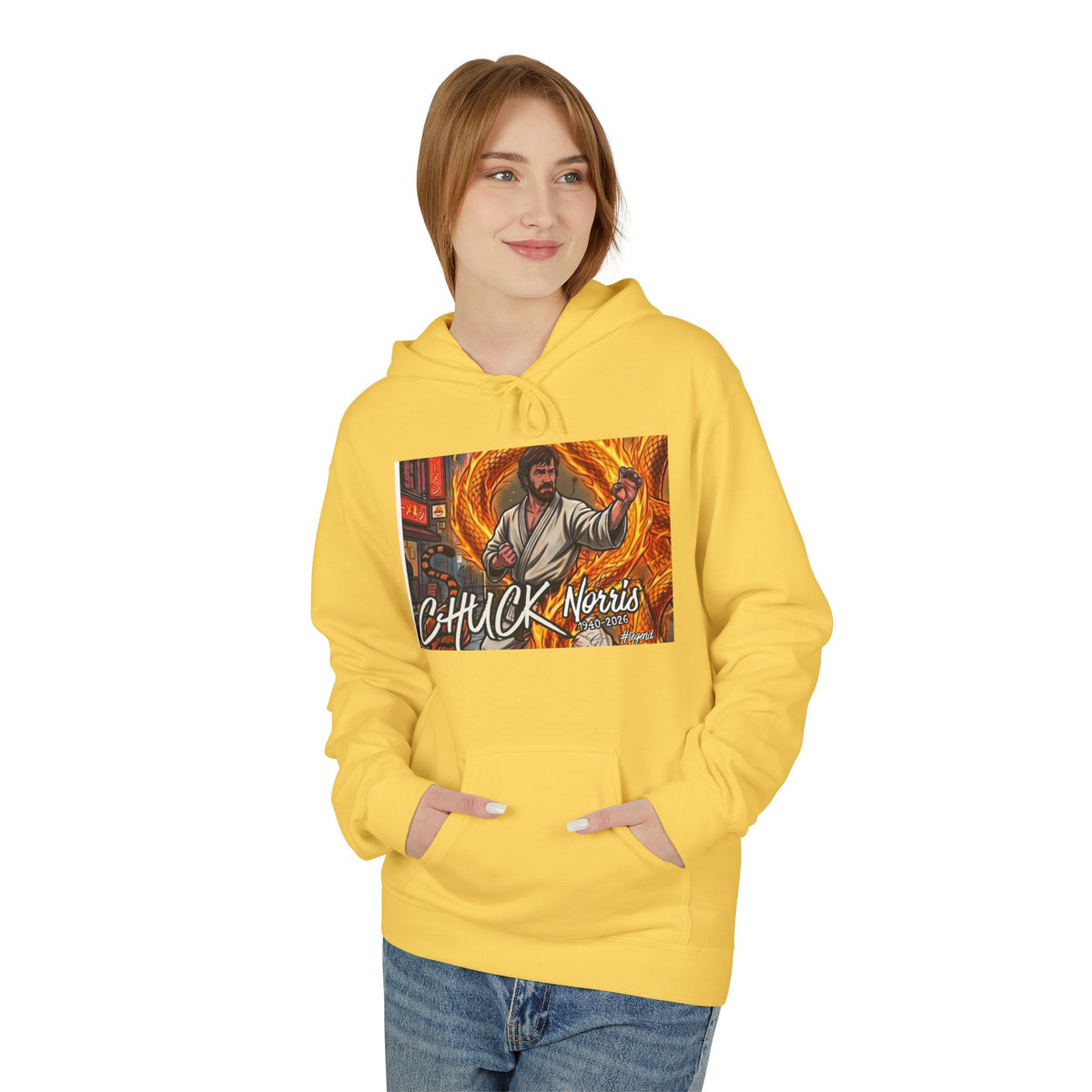 Chuck Norris Martial Arts Hoodie | Action Illustration, Retro Fight Scene by GT Artland