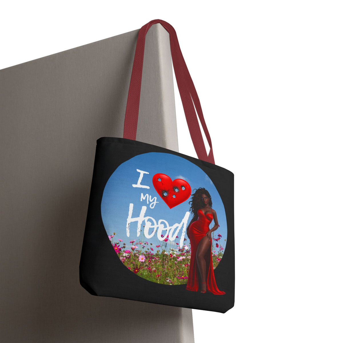 I Love My Hood tote bag | All-over print handbag