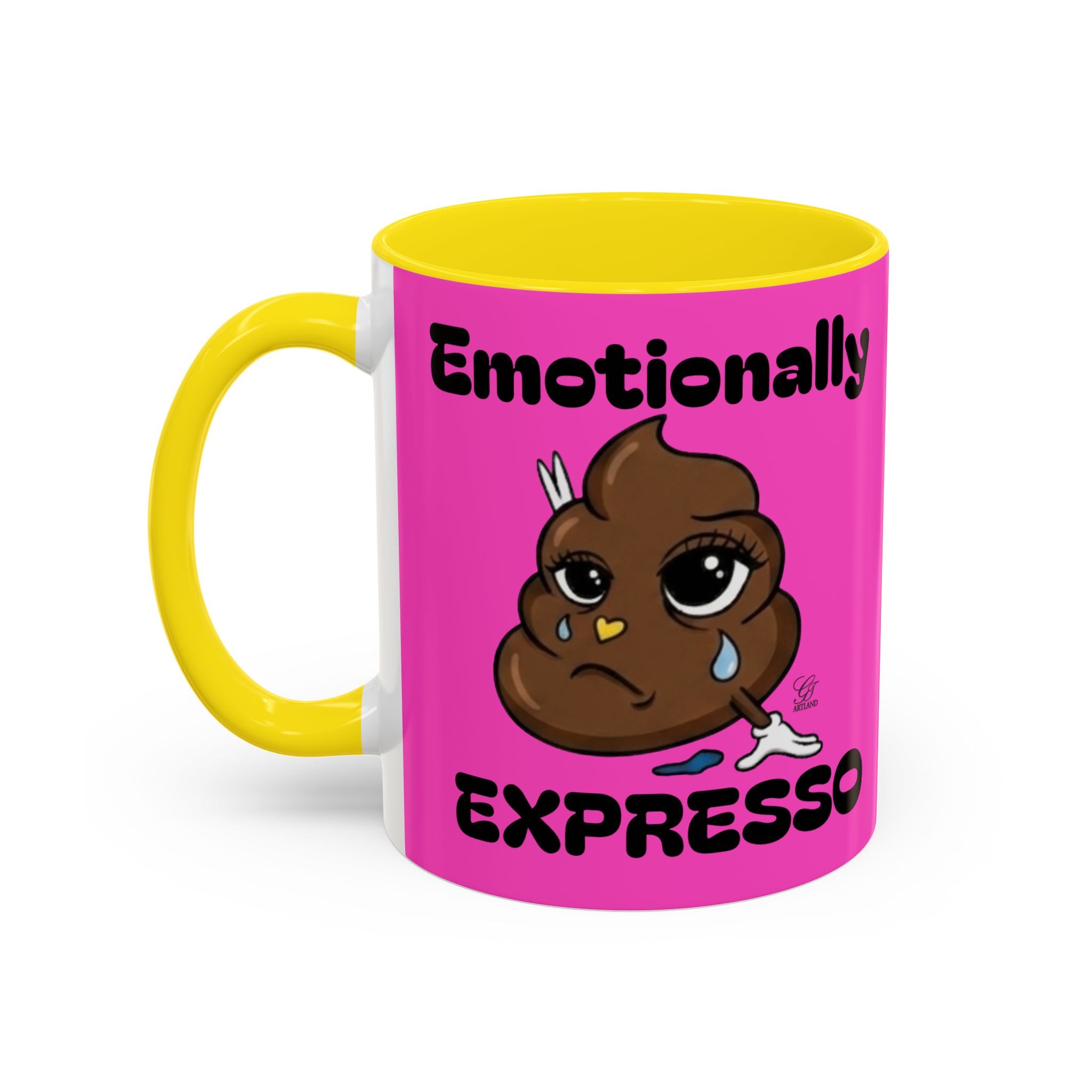 Emotionally Expresso Cute Crying Poop Emoji Designer Coffee Mug by GT Artland