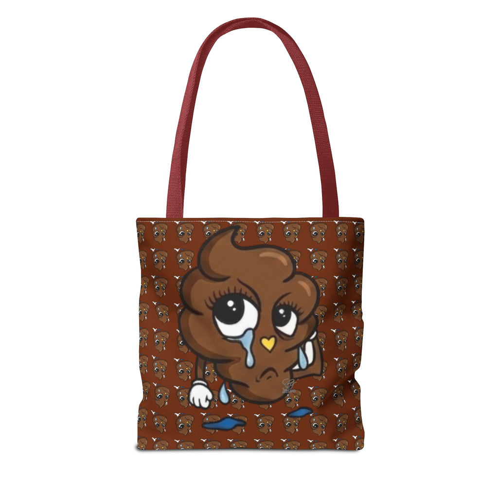 Glizzee Cute Poop Character Tote Bag | All Over Print Cartoon Pattern by GT Artland