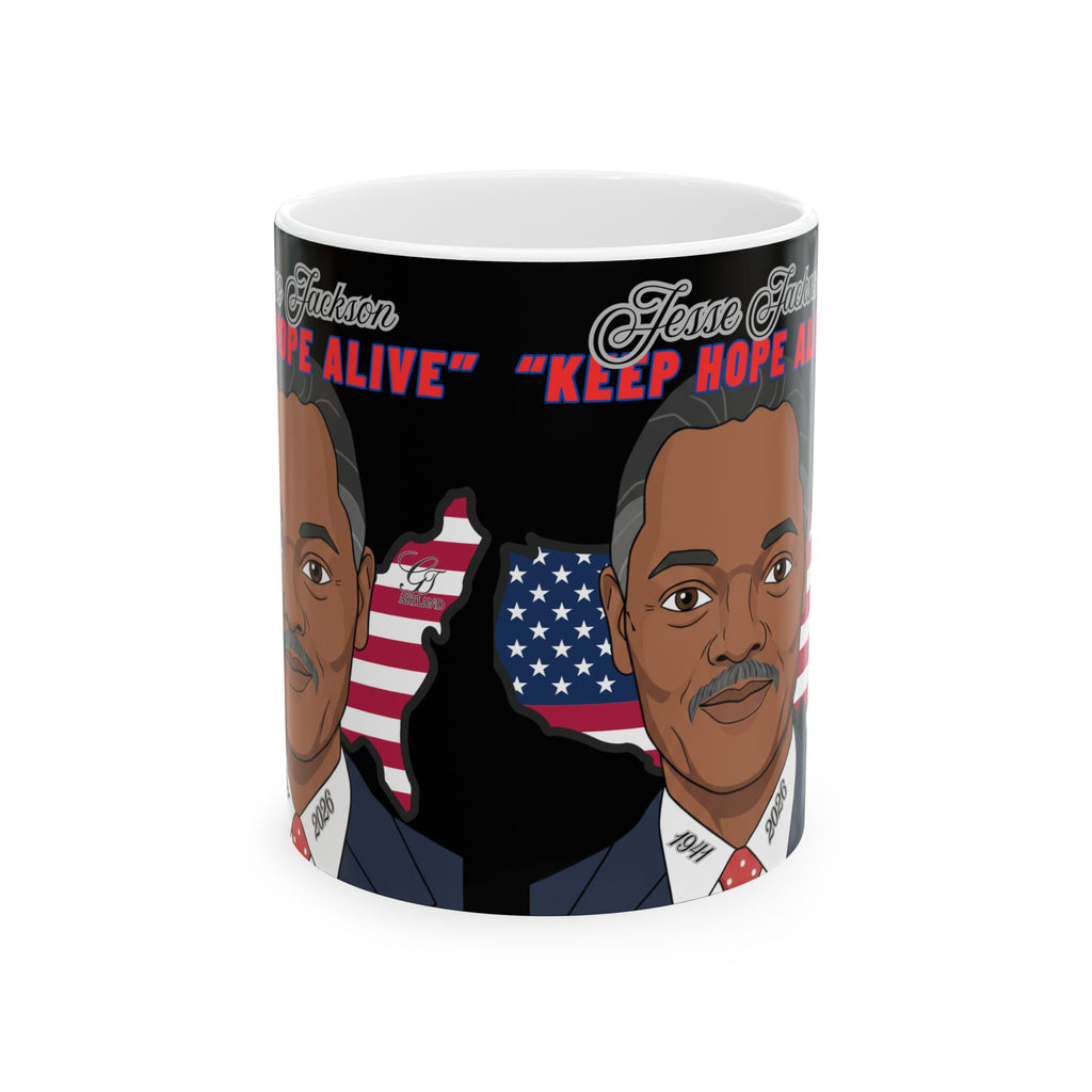 "Jesse Jackson Legacy Portrait Ceramic Mug - Keep Hope Alive" By GTArtland