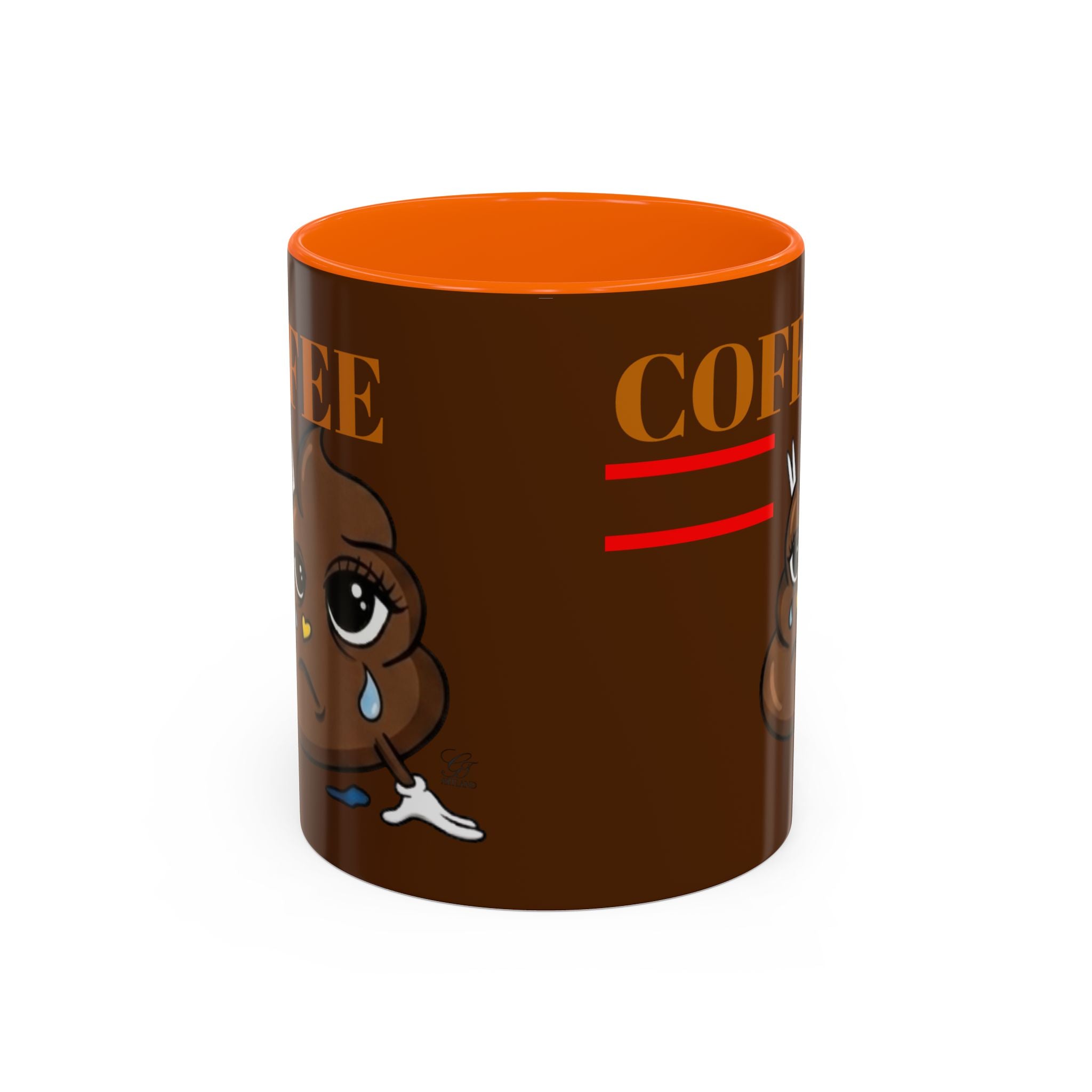 Coffee Mug — Cute Crying Poop Character "Coffee = Pooo" Accent Ceramic Mug by GT Artland