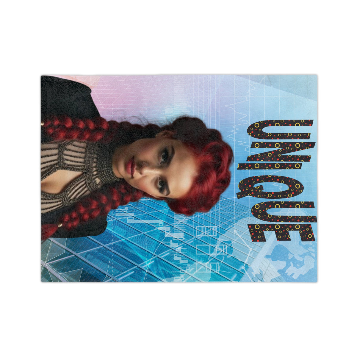 "Unique" Woman Velveteen Microfiber Blanket- Gothic Throw