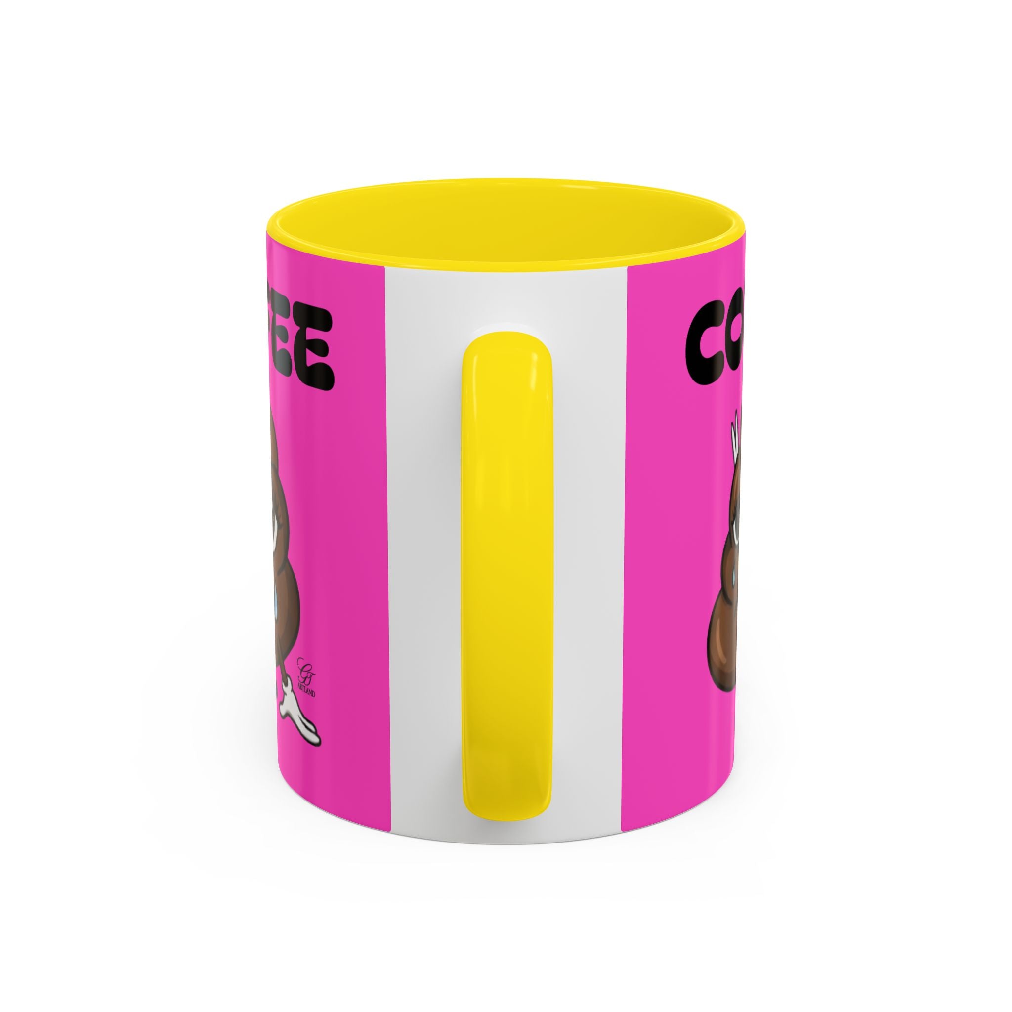 Coffee Mug — Pink 'Coffee' Sad Poop Emoji Accent Ceramic Mug (11/15oz) by GT Artland