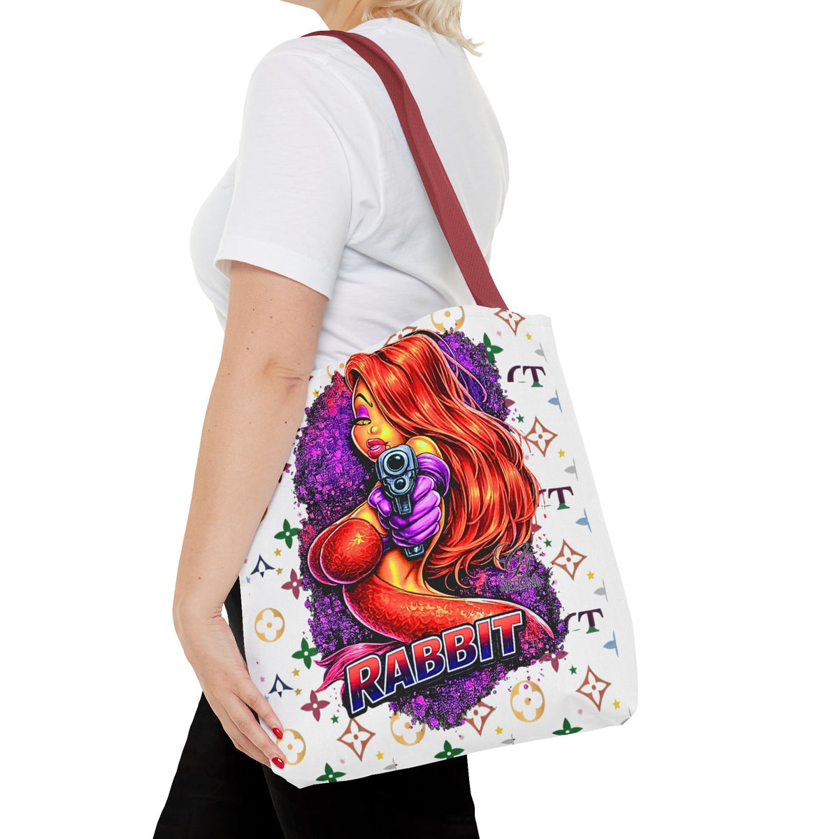 Rabbit Pin-Up Tote Bag – Retro Femme Fatale by GT Artland