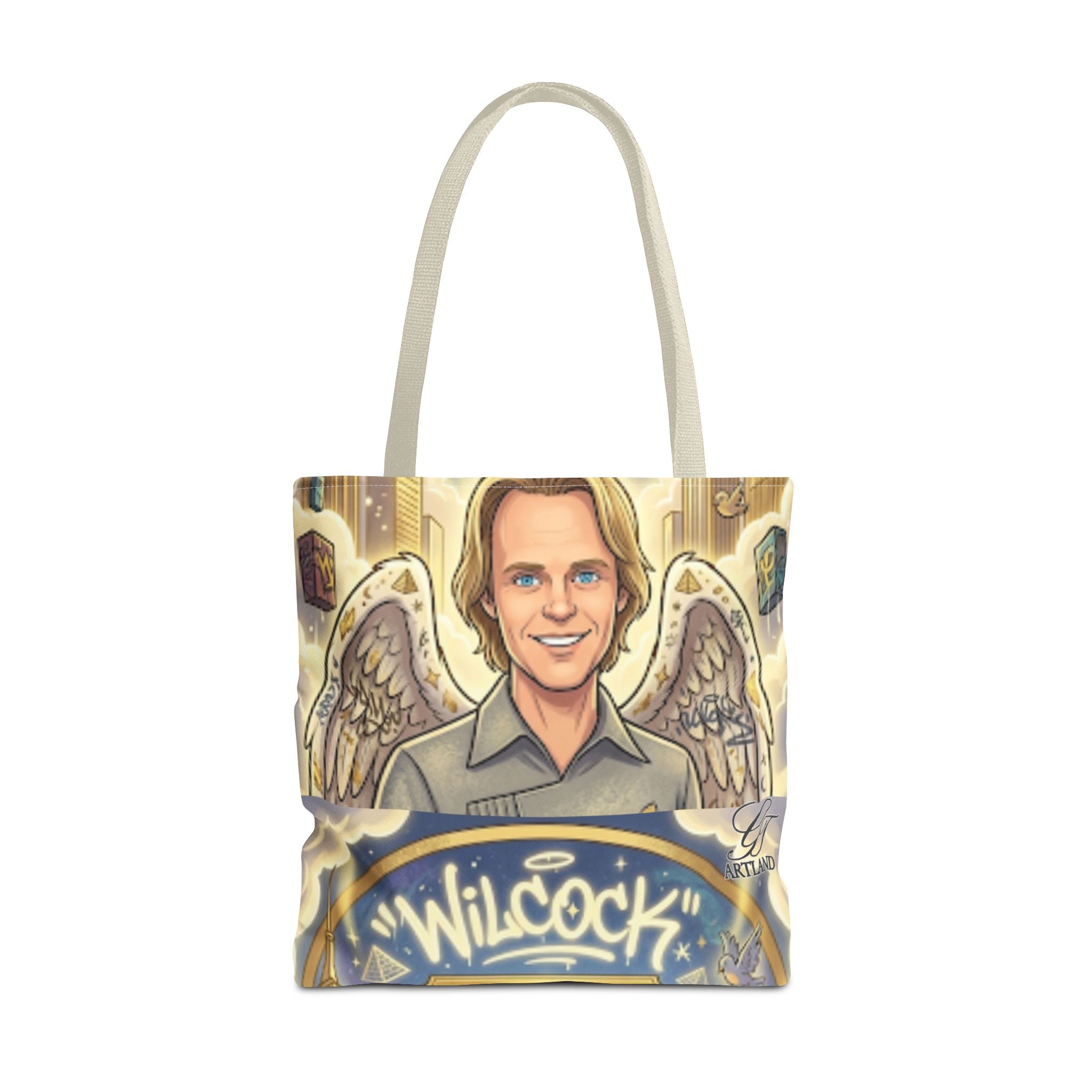 Wilcock Angel Wings Portrait Tote Bag – Illustrated Memorial/Tribute Carryall by GT Artland