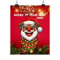 Word It Your Way  Ebony Santa Christmas Matte Vertical Poster by GT Artland