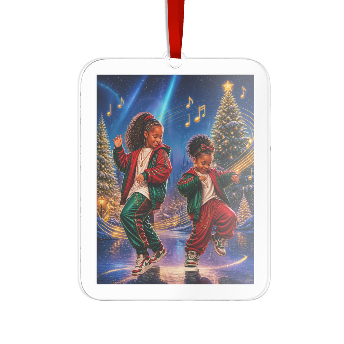 Dancing Children Christmas Custom Cut Acrylic Ornament