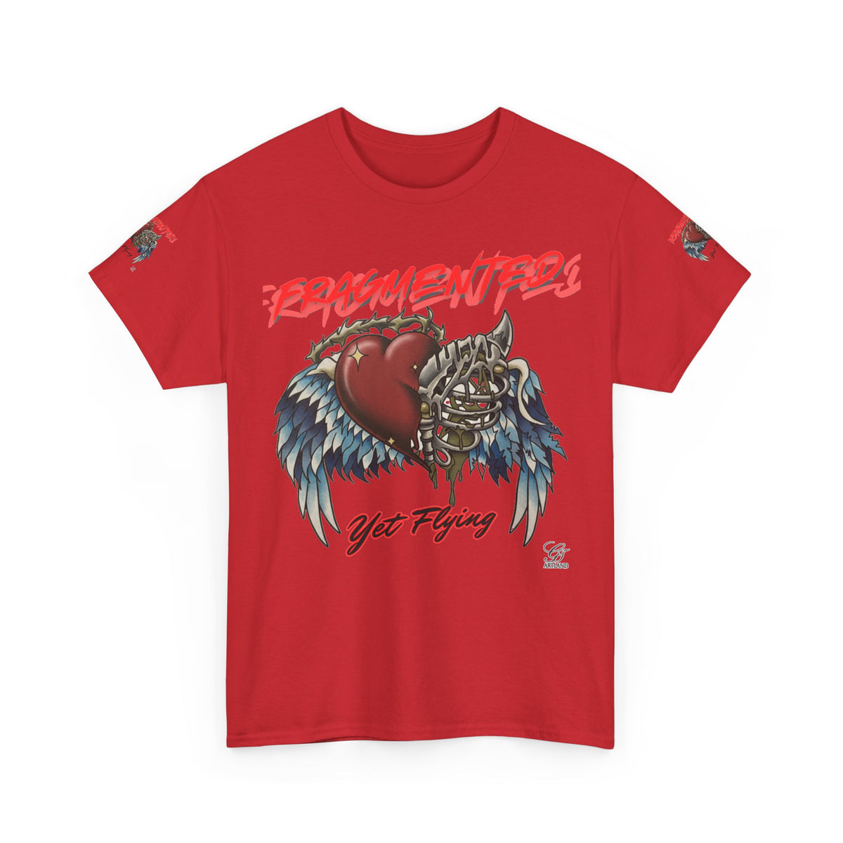 Fragmented Heart Wings tee | Broken Heart with Wings graphic