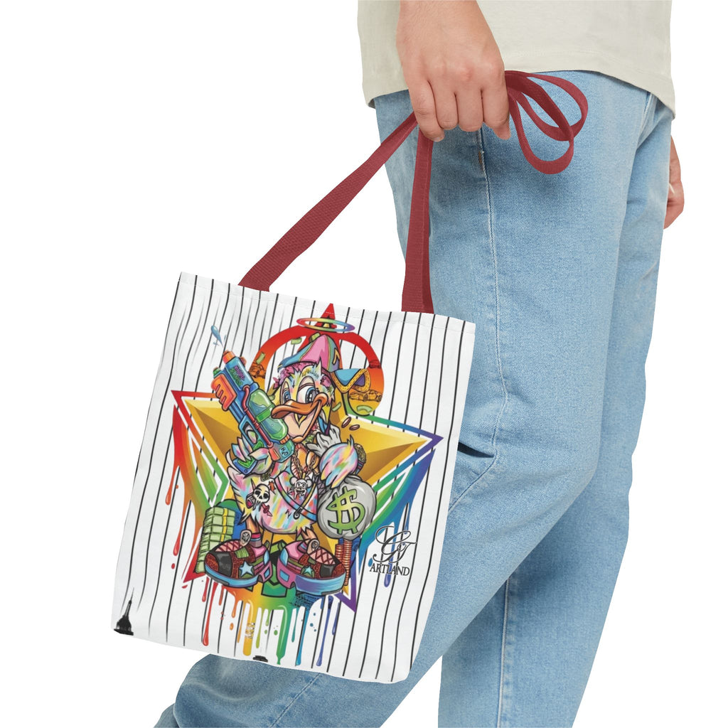 Graffiti Duck Urban Colorful Drip Tote Bag — Colorful Street Art by GT Artland