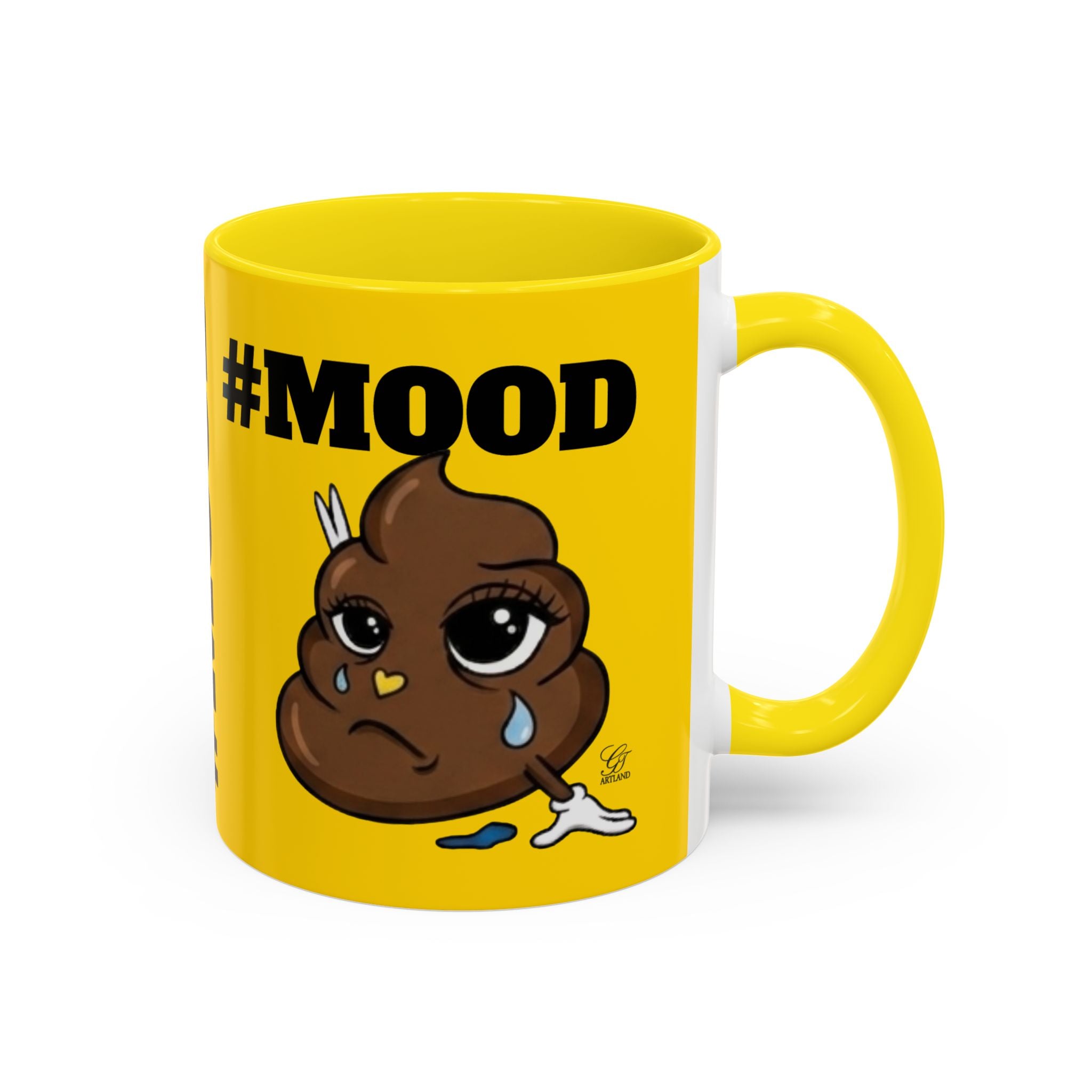 #MOOD Poop Emoji Accent Coffee Mug Yellow Edition — Funny 11/15oz Novelty Mug by GT Artland