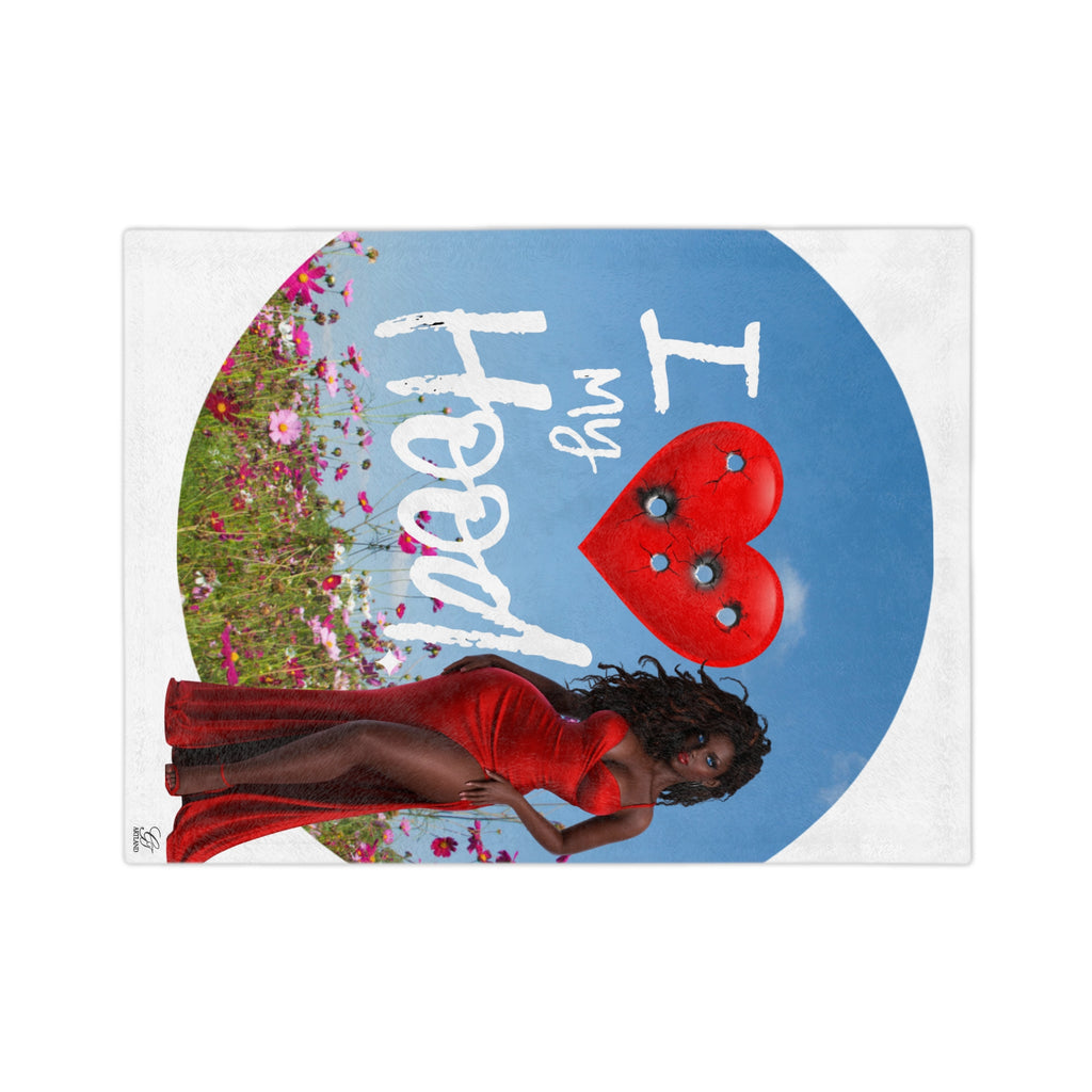 I Love My Hood Lady in Red Blanket | Velveteen Microfiber Throw