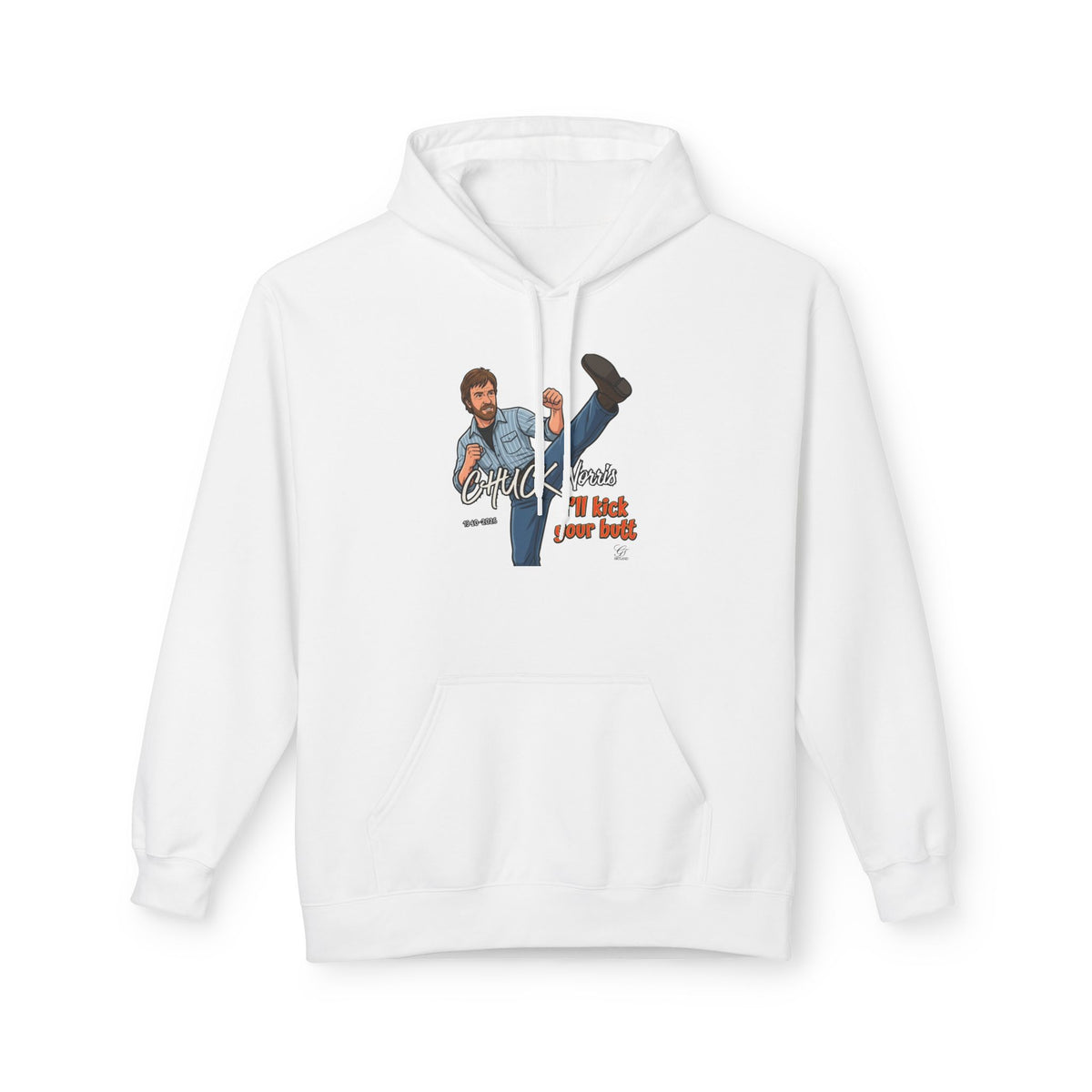 Chuck Norris Kick Hoodie | Retro Martial Arts Illustration by GT Artland