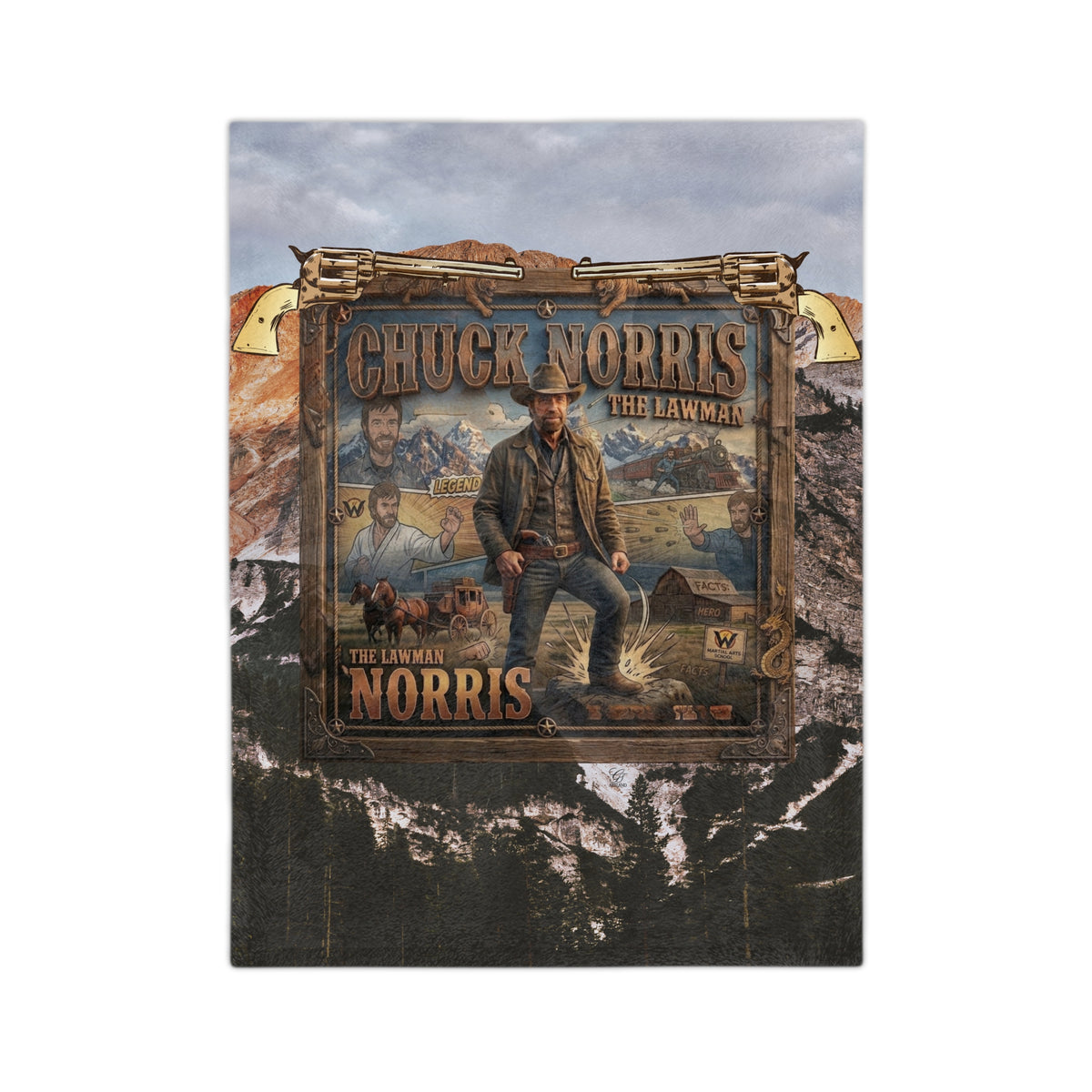 Chuck Norris Journey Velveteen Microfiber Blanket - Souvenir