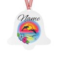 Dolphin Sunset Personalised Ornament Metal ornament | Beach Bell Keepsake by GT Artland