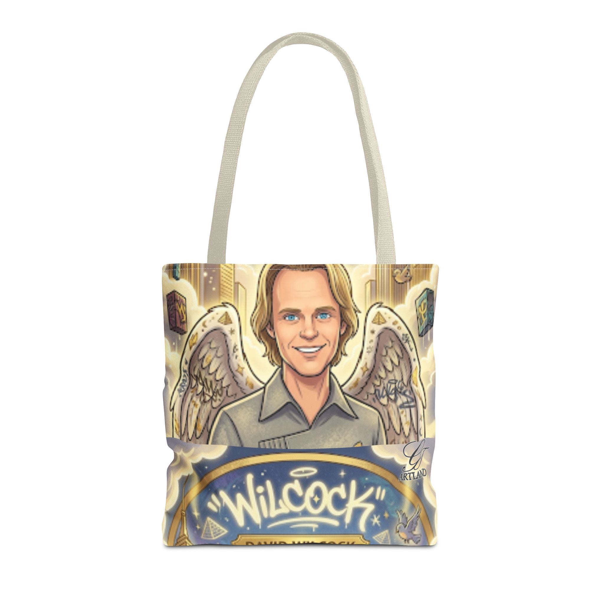 Wilcock Angel Wings Portrait Tote Bag – Illustrated Memorial/Tribute Carryall by GT Artland
