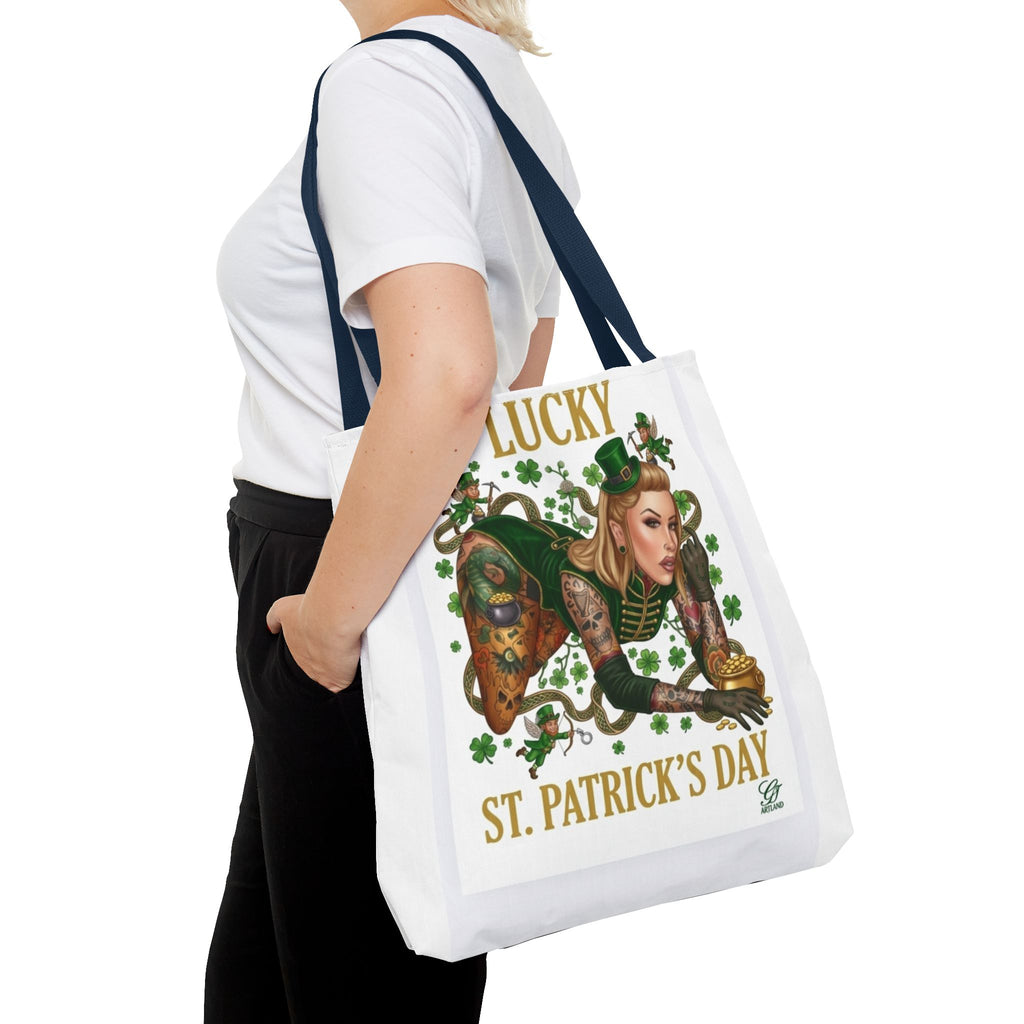 "Lucky" St Patrick's Day Tattoo Hot Sexy Vixen Designer Tote Bag by GT Artland