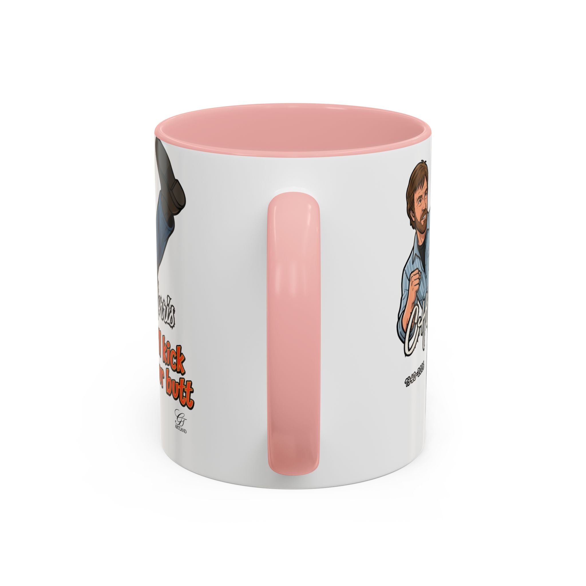 Martial Arts Chuck Norris Kick Butt Humor Character Mug | Accent Coffee Mug by GT Artland