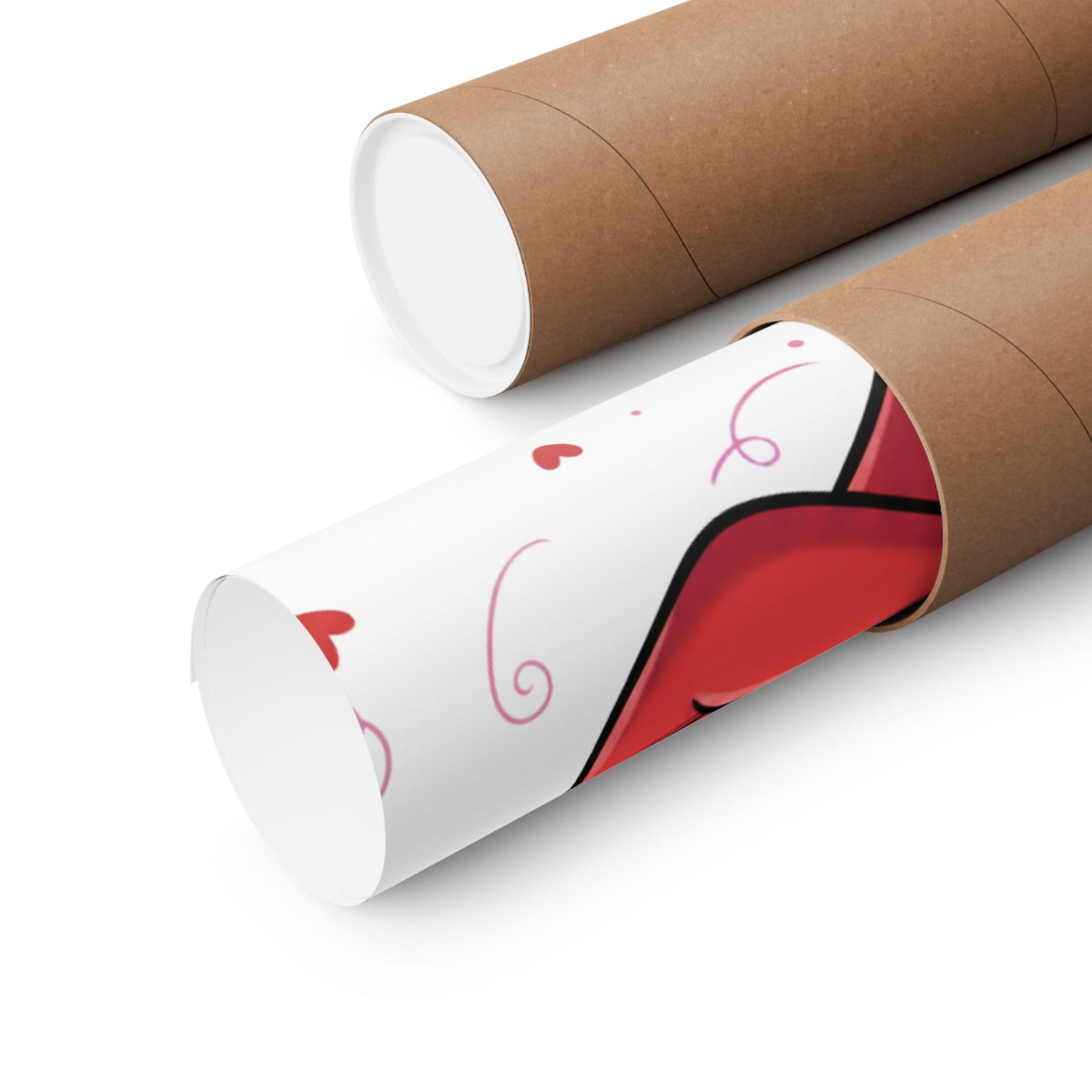Valentine Hug Heart Matte Poster — Cute Cartoon Heart Embrace Wall Art by GT Artland
