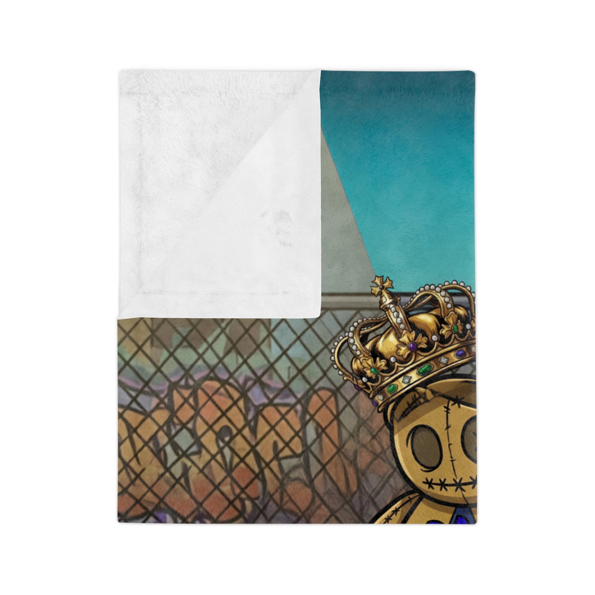 Basketball Air Brush Teddy Velveteen Basketball Blanket