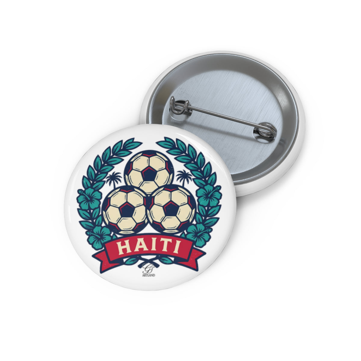 Haitian Soccer Pin Button | Football Emblem Badge