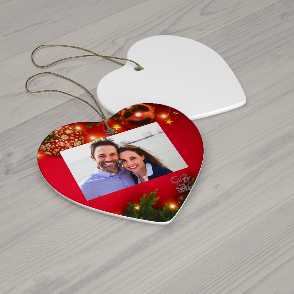 Personalized Christmas Ceramic Ornament by GT Artland