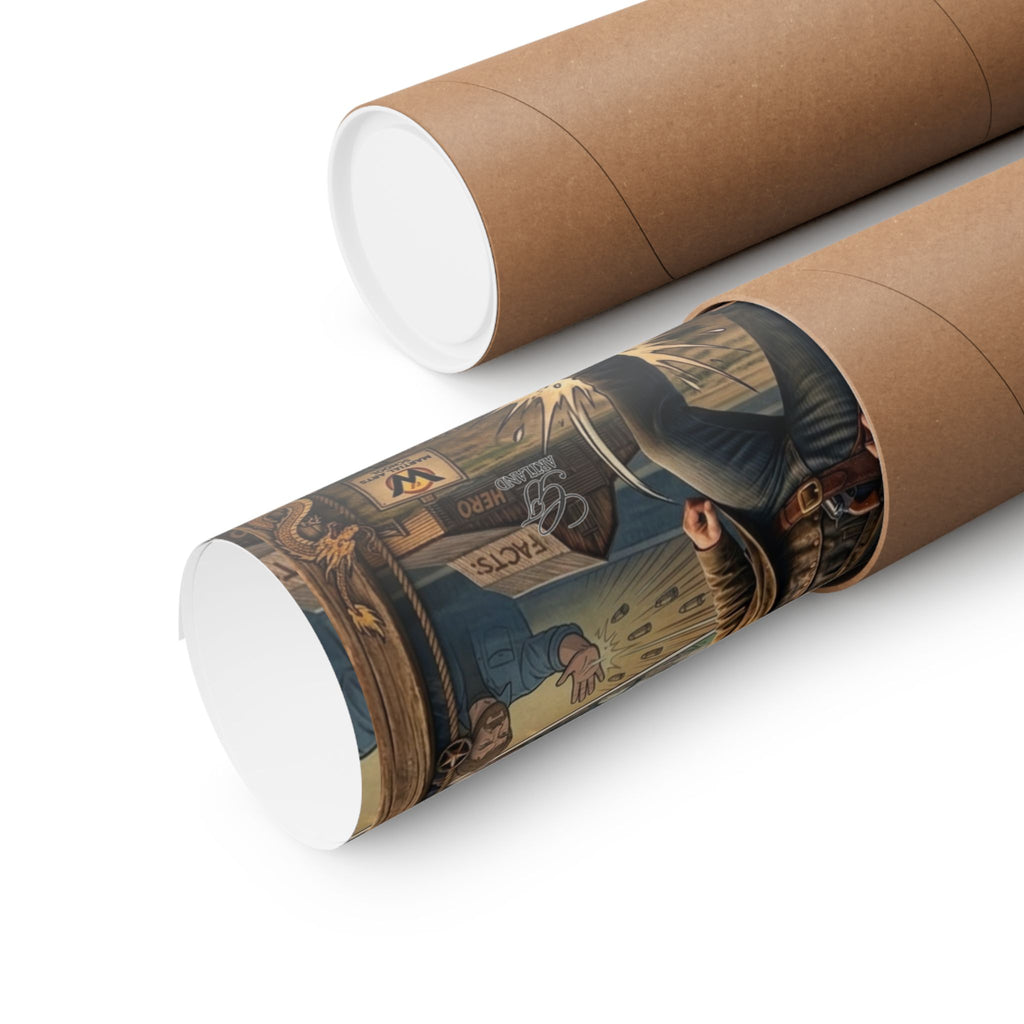 Chuck Norris Movie Poster Matte Vertical Poster | Cowboy Lawman Wall Art by GT Artland