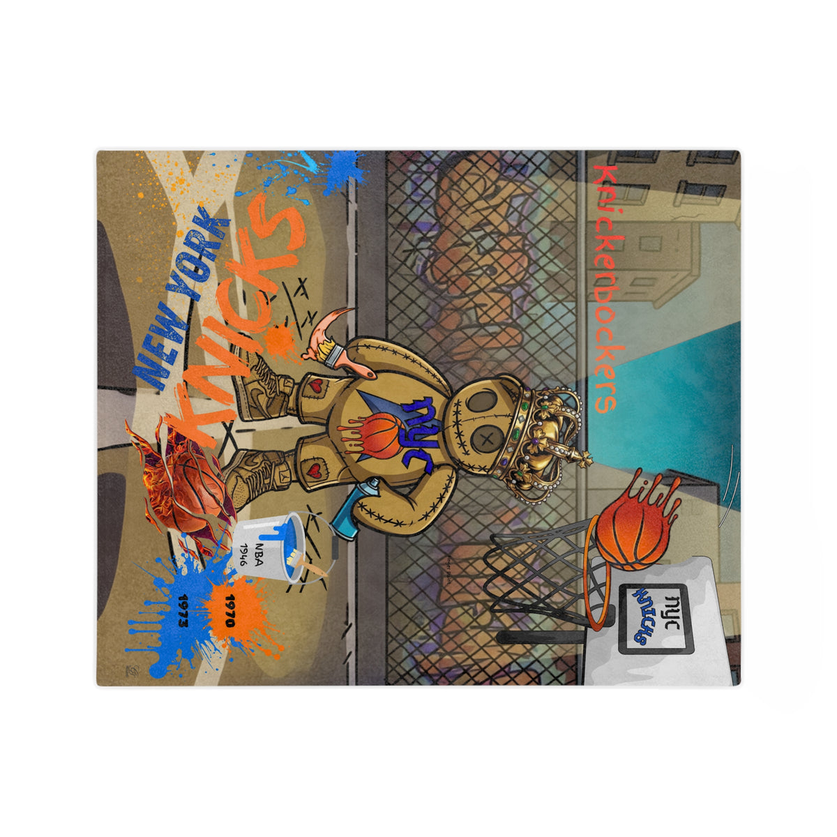 Graffiti Air Brushing New York Basketball Teddy Blanket by GT Artland