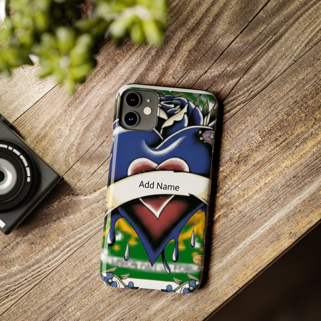 Blue Rose Garden Urban Styled Illustration Slim Phone Case |  by GT Artland