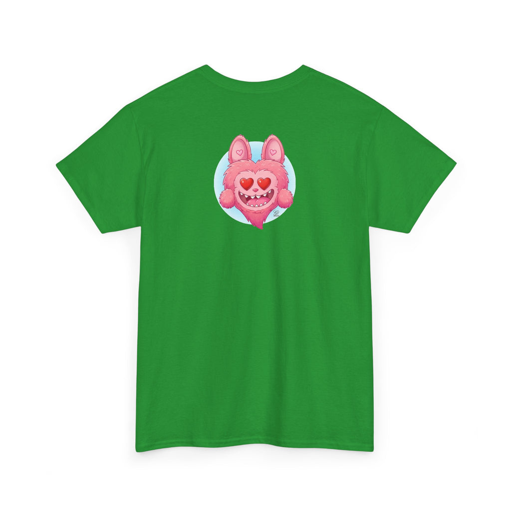 Pink Heart-Eyed Monster T-Shirt | Cute Fuzzy Creature by GT Artland