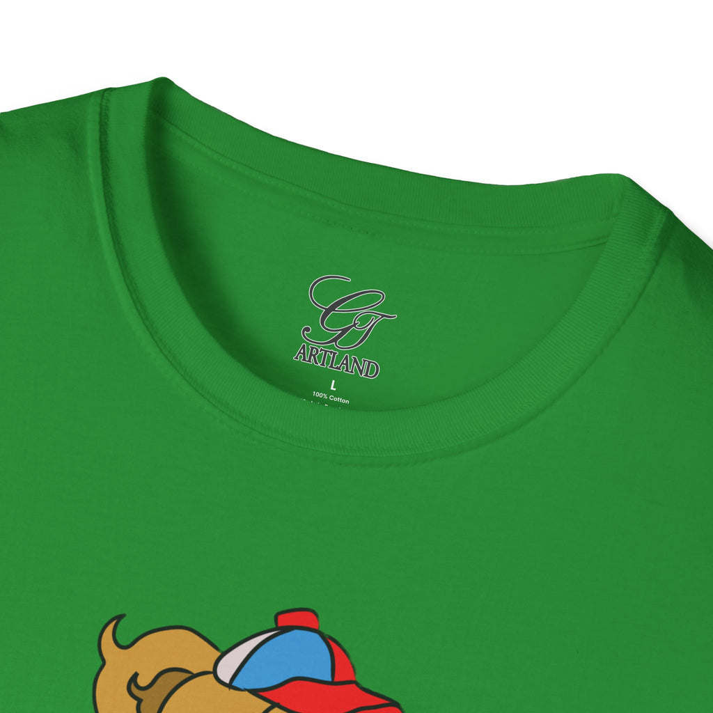 Cartoon Bear with Swag Graphic T-Shirt - Tee