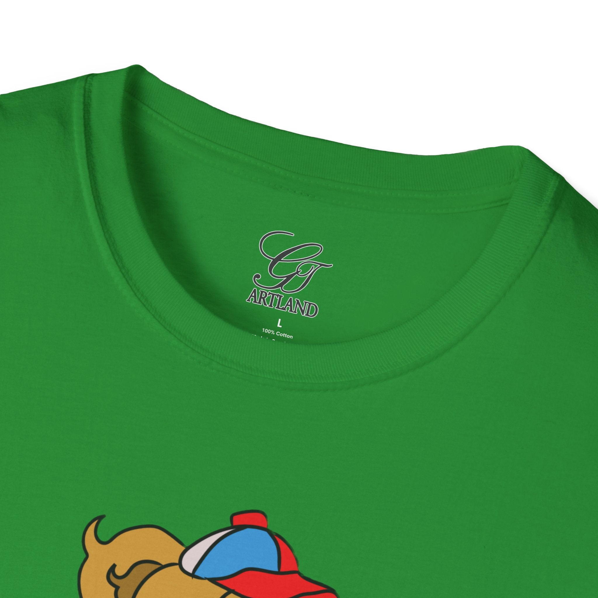 Cartoon Bear with Swag Graphic T-Shirt - Tee
