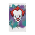 Scary Red Clown Hand Towel | Horror Face, Graffiti Background by GT Artland